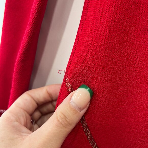 $3700 Alaia Red LS Mesh Stripe Shift Boat Neck Dress size FR 38/6 - Picture 4 of 8